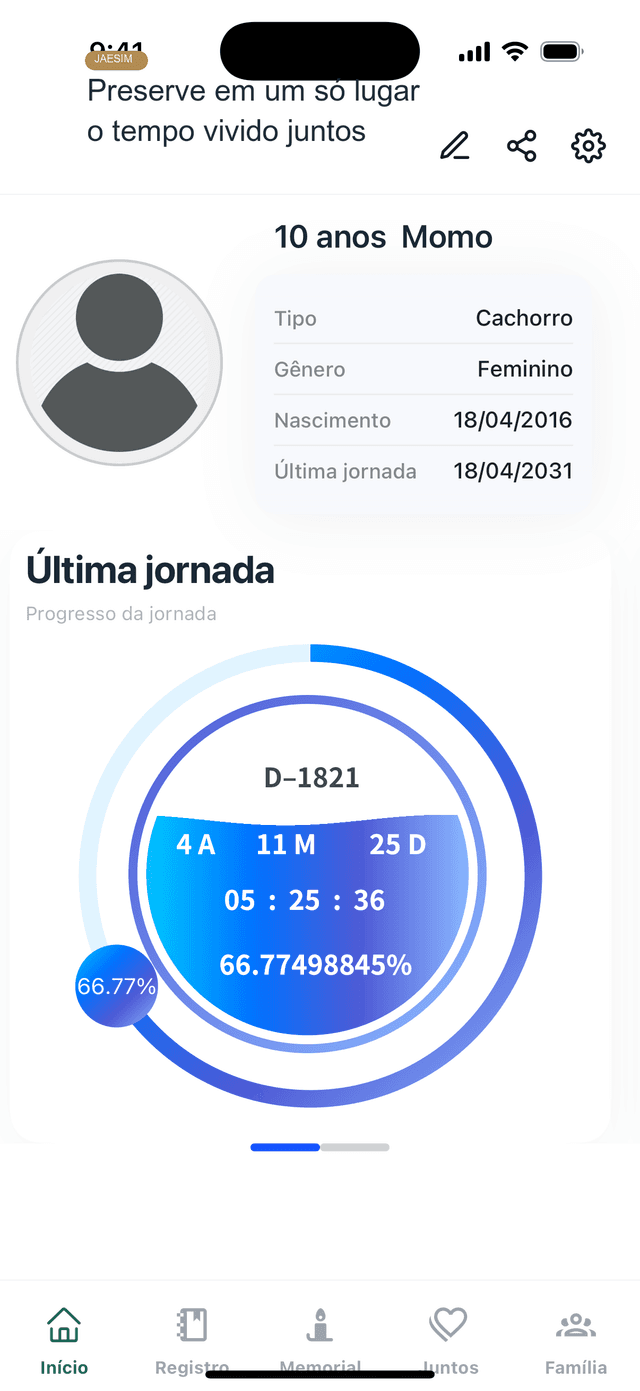 Tela inicial do app Jaesim