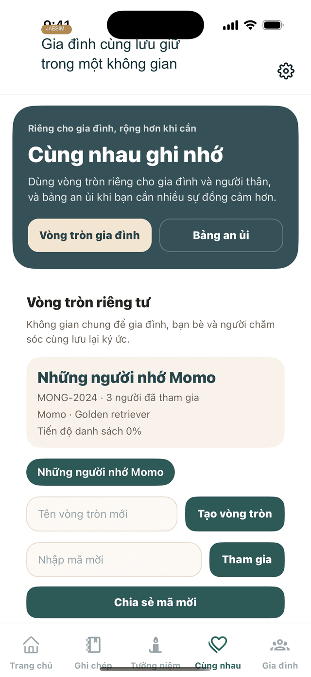 Man hinh vong tron gia dinh rieng tu Jaesim